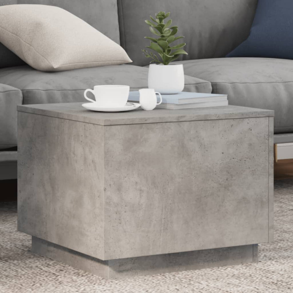 LED Couchtisch Betongrau 50x50 cm