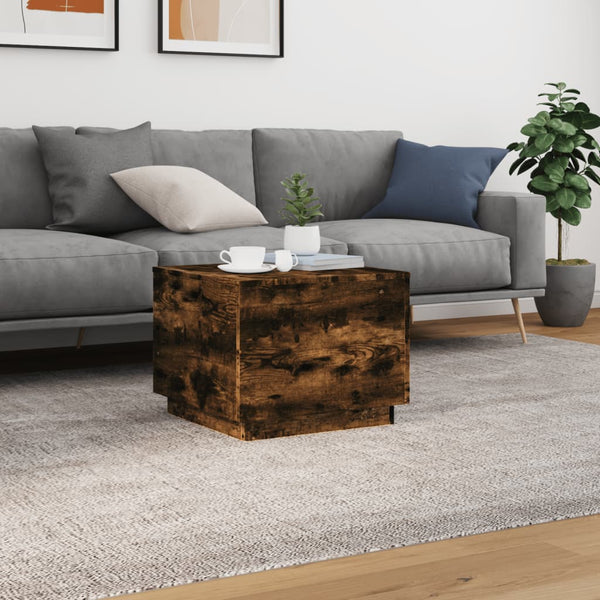 Couchtisch Räuchereiche mit LED 50x50 cm