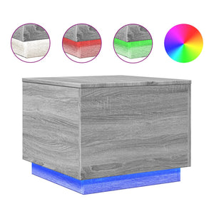 LED Couchtisch Grau Sonoma 50x50 cm