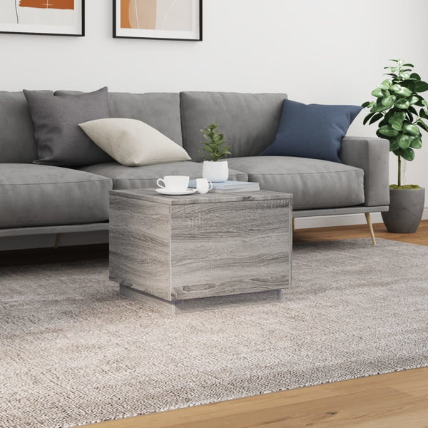 LED Couchtisch Grau Sonoma 50x50 cm