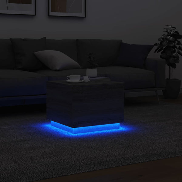 LED Couchtisch Grau Sonoma 50x50 cm