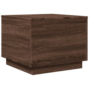 Couchtisch mit LED Braun Eichen-Optik 50x50 cm