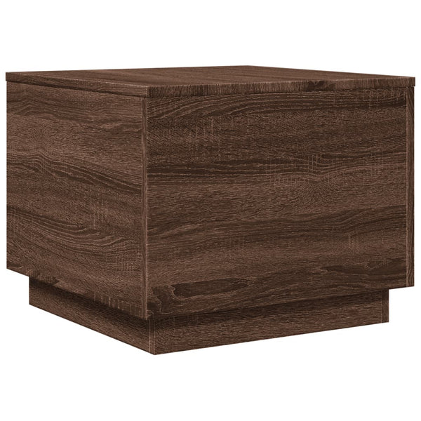 Couchtisch mit LED Braun Eichen-Optik 50x50 cm