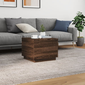 Couchtisch mit LED Braun Eichen-Optik 50x50 cm