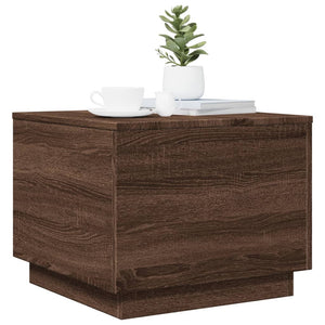 Couchtisch mit LED Braun Eichen-Optik 50x50 cm