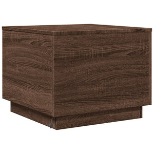 Couchtisch mit LED Braun Eichen-Optik 50x50 cm