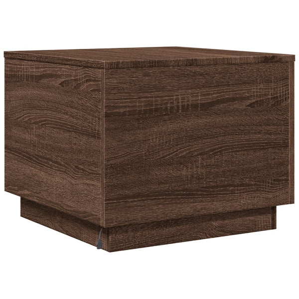 Couchtisch mit LED Braun Eichen-Optik 50x50 cm