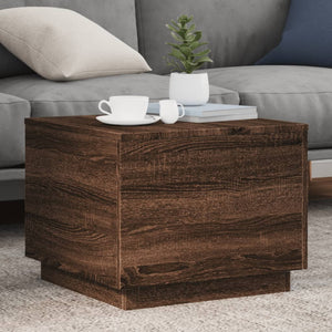 Couchtisch mit LED Braun Eichen-Optik 50x50 cm