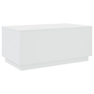 Couchtisch Weiß LED 90x50 cm