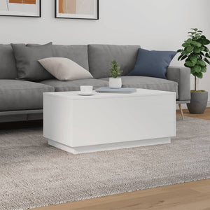 Couchtisch Weiß LED 90x50 cm