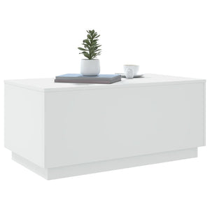 Couchtisch Weiß LED 90x50 cm
