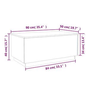Couchtisch mit LED Schwarz 90x50 cm