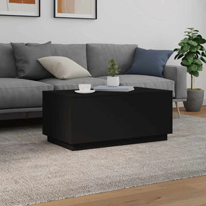 Couchtisch mit LED Schwarz 90x50 cm