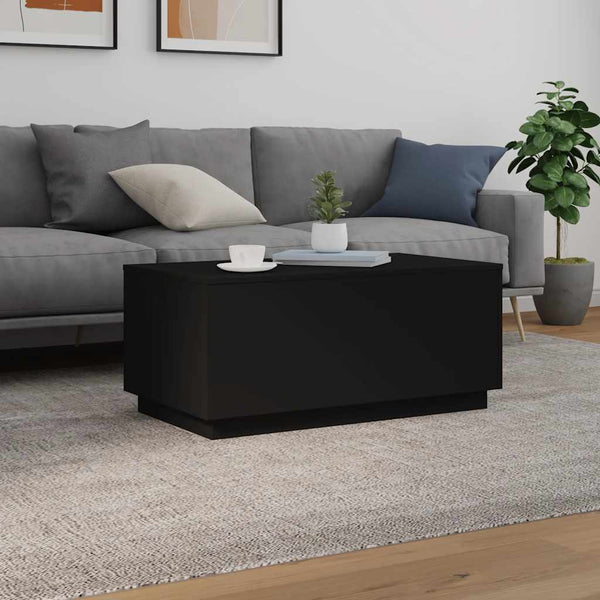 Couchtisch mit LED Schwarz 90x50 cm