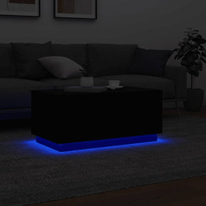 Couchtisch mit LED Schwarz 90x50 cm