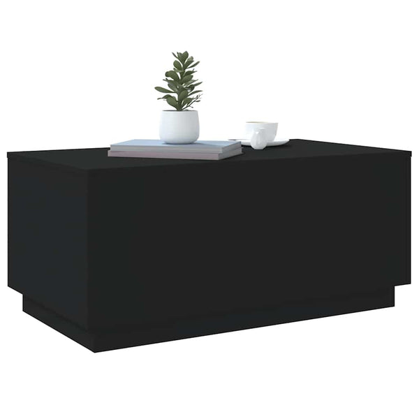 Couchtisch mit LED Schwarz 90x50 cm