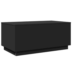 Couchtisch mit LED Schwarz 90x50 cm