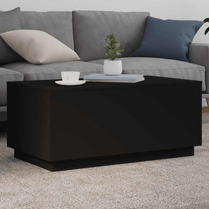 Couchtisch mit LED Schwarz 90x50 cm