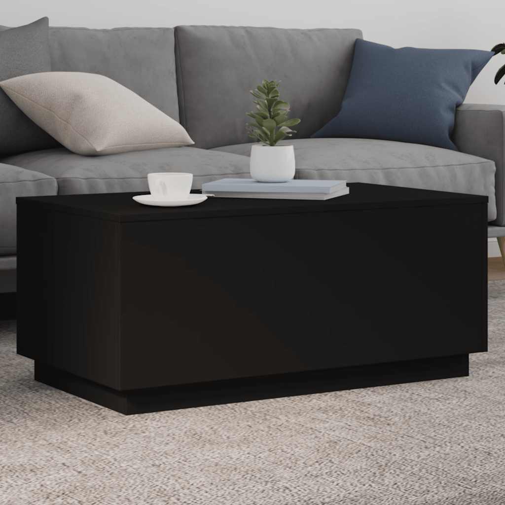 Couchtisch mit LED Schwarz 90x50 cm