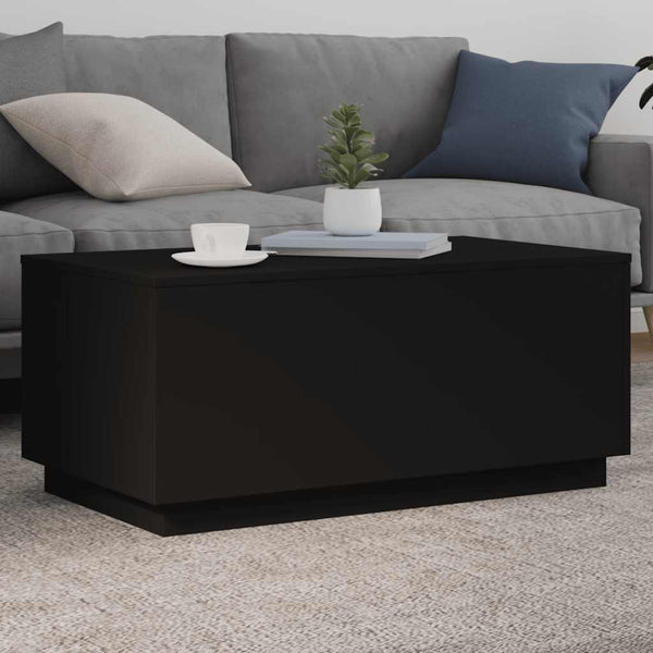Couchtisch mit LED Schwarz 90x50 cm