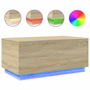 LED Couchtisch Sonoma Eiche 90x50 cm