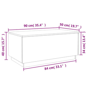 LED Couchtisch Sonoma Eiche 90x50 cm