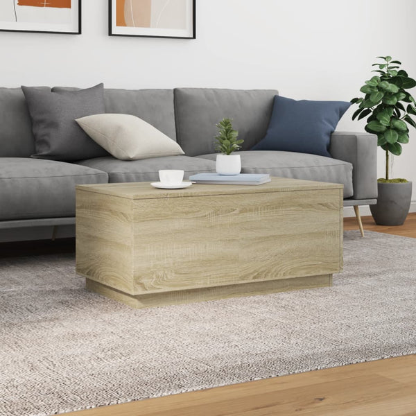 LED Couchtisch Sonoma Eiche 90x50 cm
