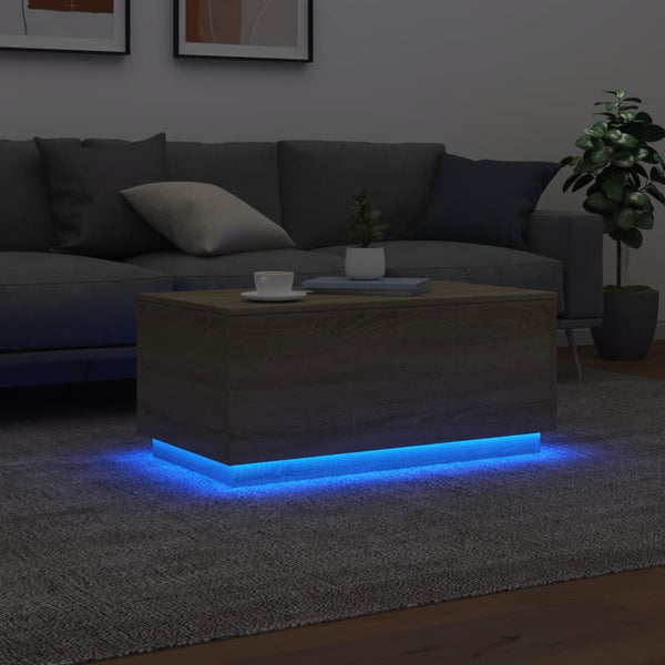 LED Couchtisch Sonoma Eiche 90x50 cm