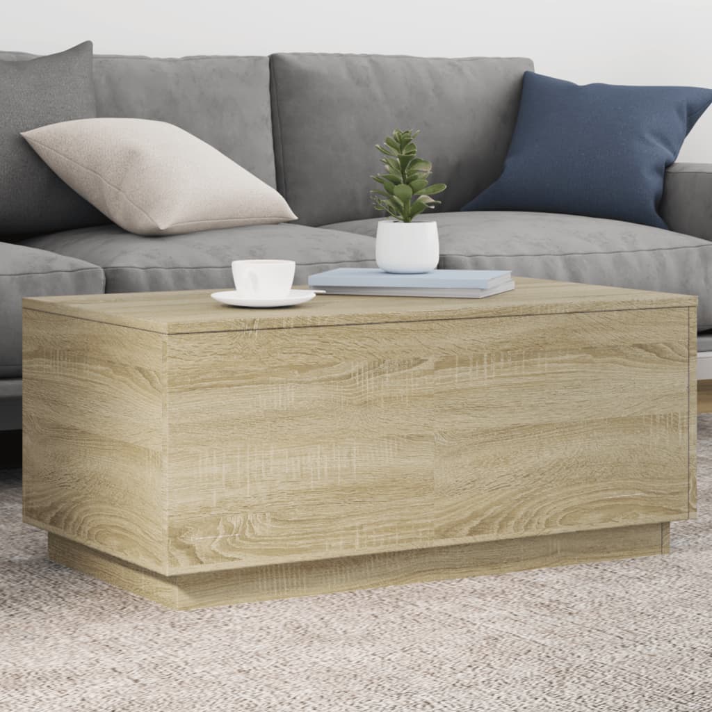LED Couchtisch Sonoma Eiche 90x50 cm
