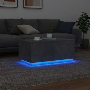 LED Couchtisch Betongrau 90x50 cm