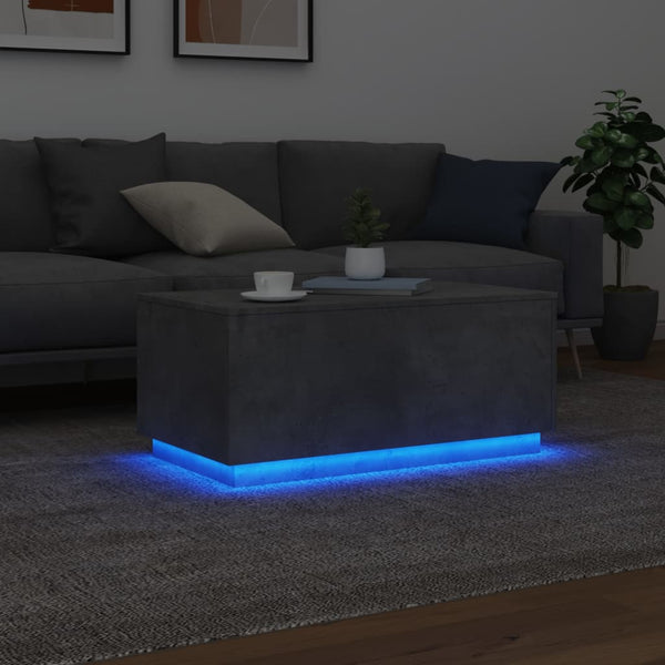 LED Couchtisch Betongrau 90x50 cm