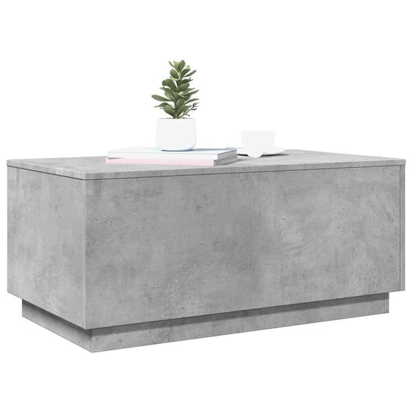 LED Couchtisch Betongrau 90x50 cm