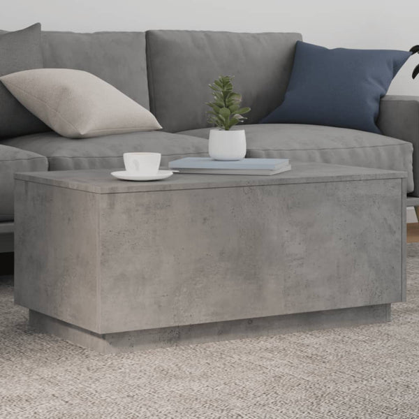 LED Couchtisch Betongrau 90x50 cm