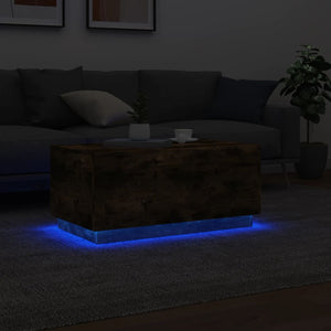 Couchtisch Räuchereiche mit LED 90x50 cm