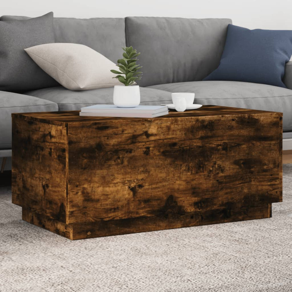 Couchtisch Räuchereiche mit LED 90x50 cm