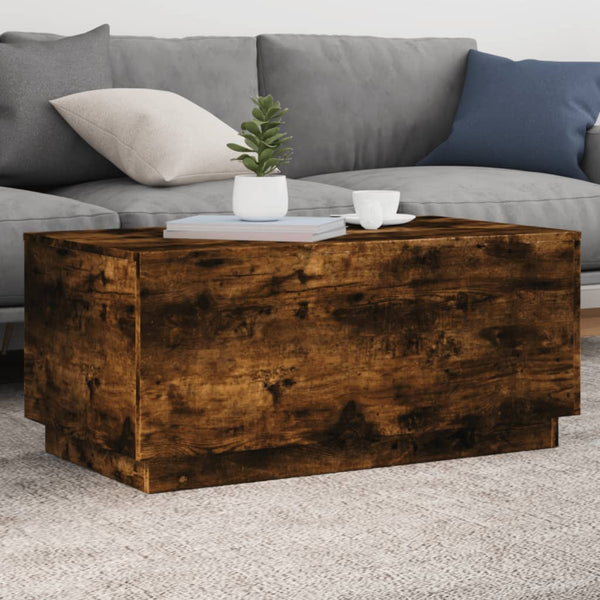 Couchtisch Räuchereiche mit LED 90x50 cm
