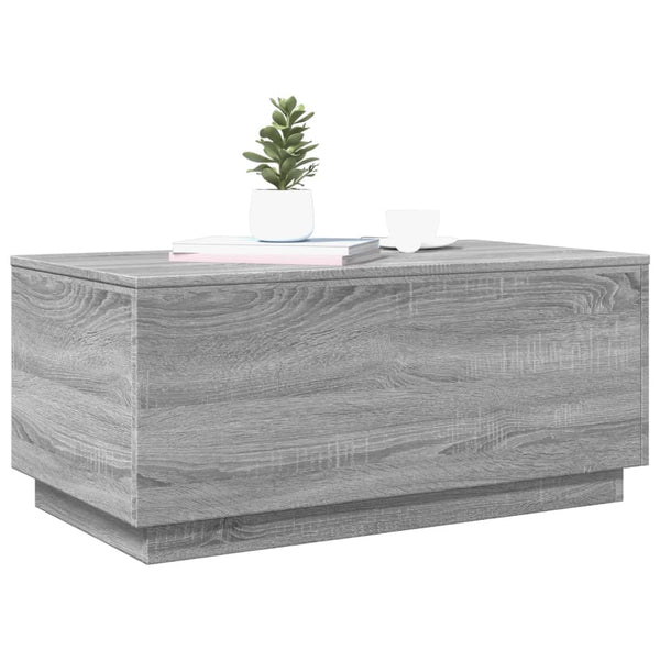 LED Couchtisch Grau Sonoma 90x50 cm