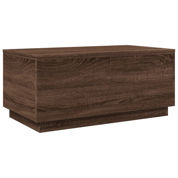 Couchtisch mit LED Braun Eichen-Optik 90x50 cm
