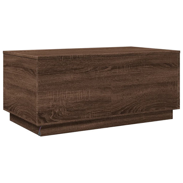 Couchtisch mit LED Braun Eichen-Optik 90x50 cm