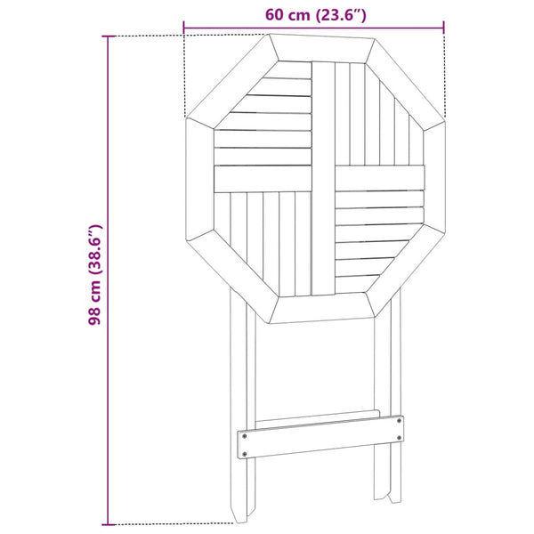 Klappbarer Gartentisch Akazie Ø60cm