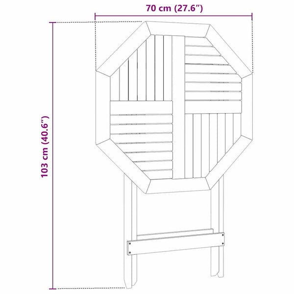 Klappbarer Gartentisch Akazie Ø70cm