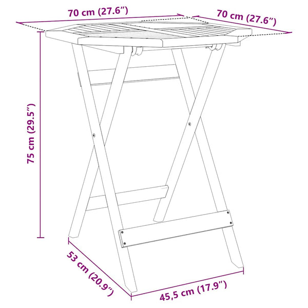 Klappbarer Gartentisch Akazie Ø70cm