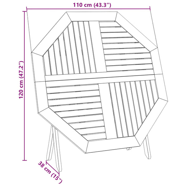 Klappbarer Gartentisch Akazie Ø110cm