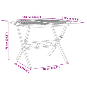 Klappbarer Gartentisch Akazie Ø110cm