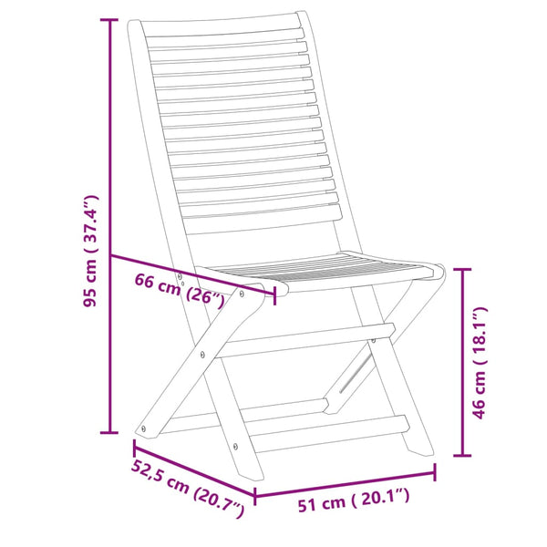 Klappbare Gartenstühle 2er Set Akazie