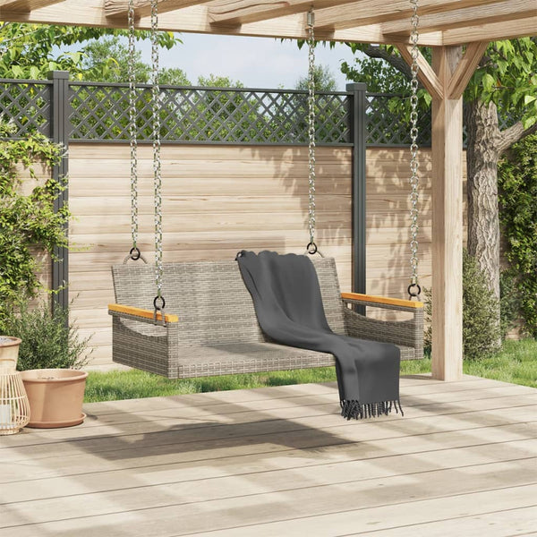 Hängebank Grau Poly Rattan 109 cm