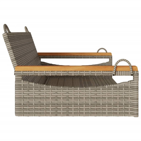 Hängebank Grau Poly Rattan 109 cm