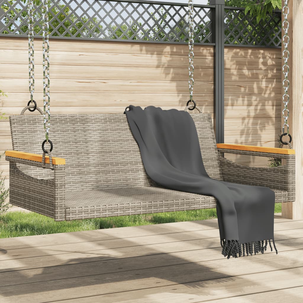 Hängebank Grau Poly Rattan 109 cm