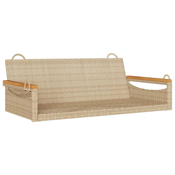Beige Hängebank aus Polyrattan