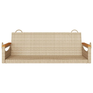 Beige Hängebank aus Polyrattan